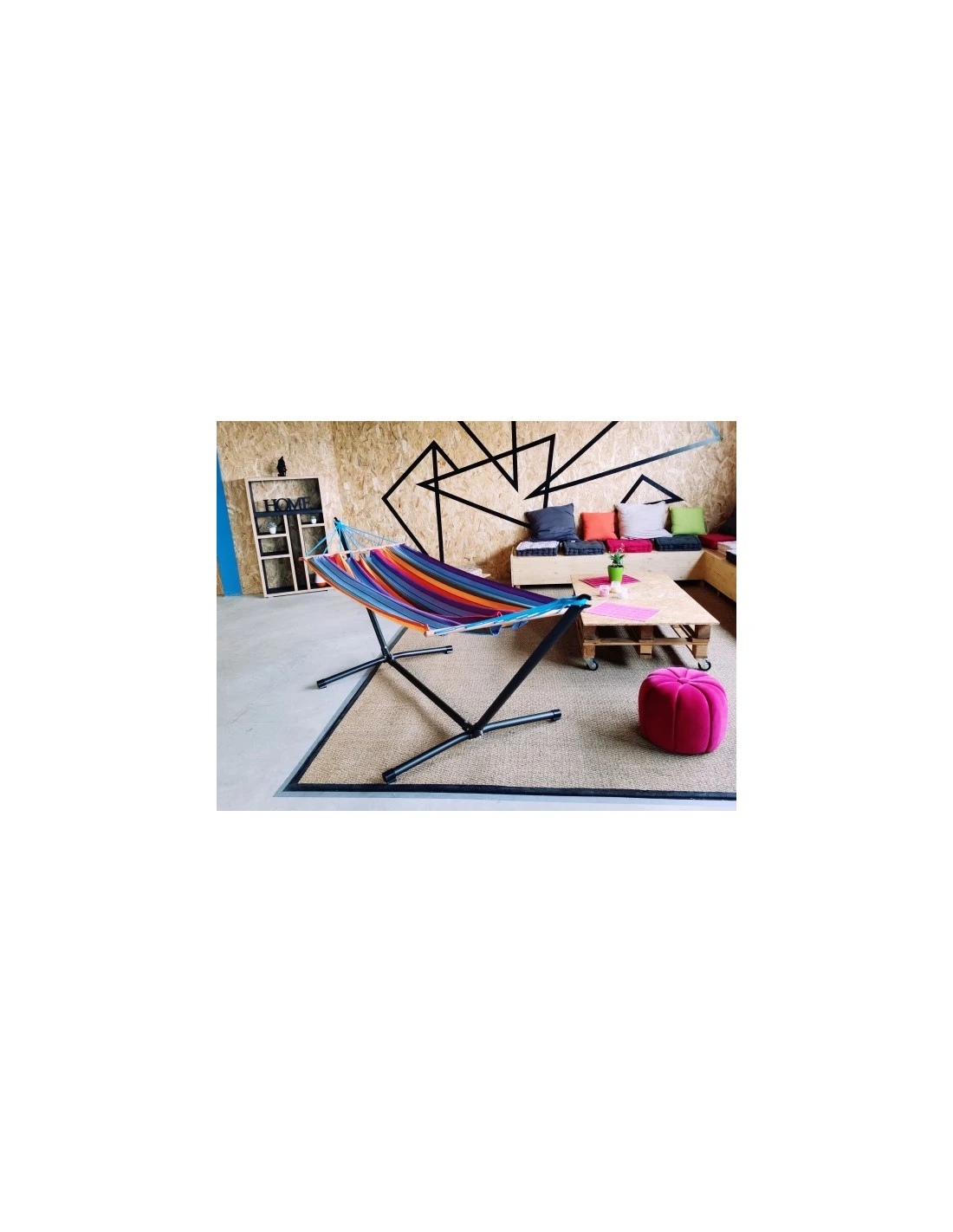 Hamac Kolor L.200 X P.100 Cm - Jobek - Multicolore 2 Hamac Kolor L.200 X P.100 Cm - Jobek - Multicolore – Image 2