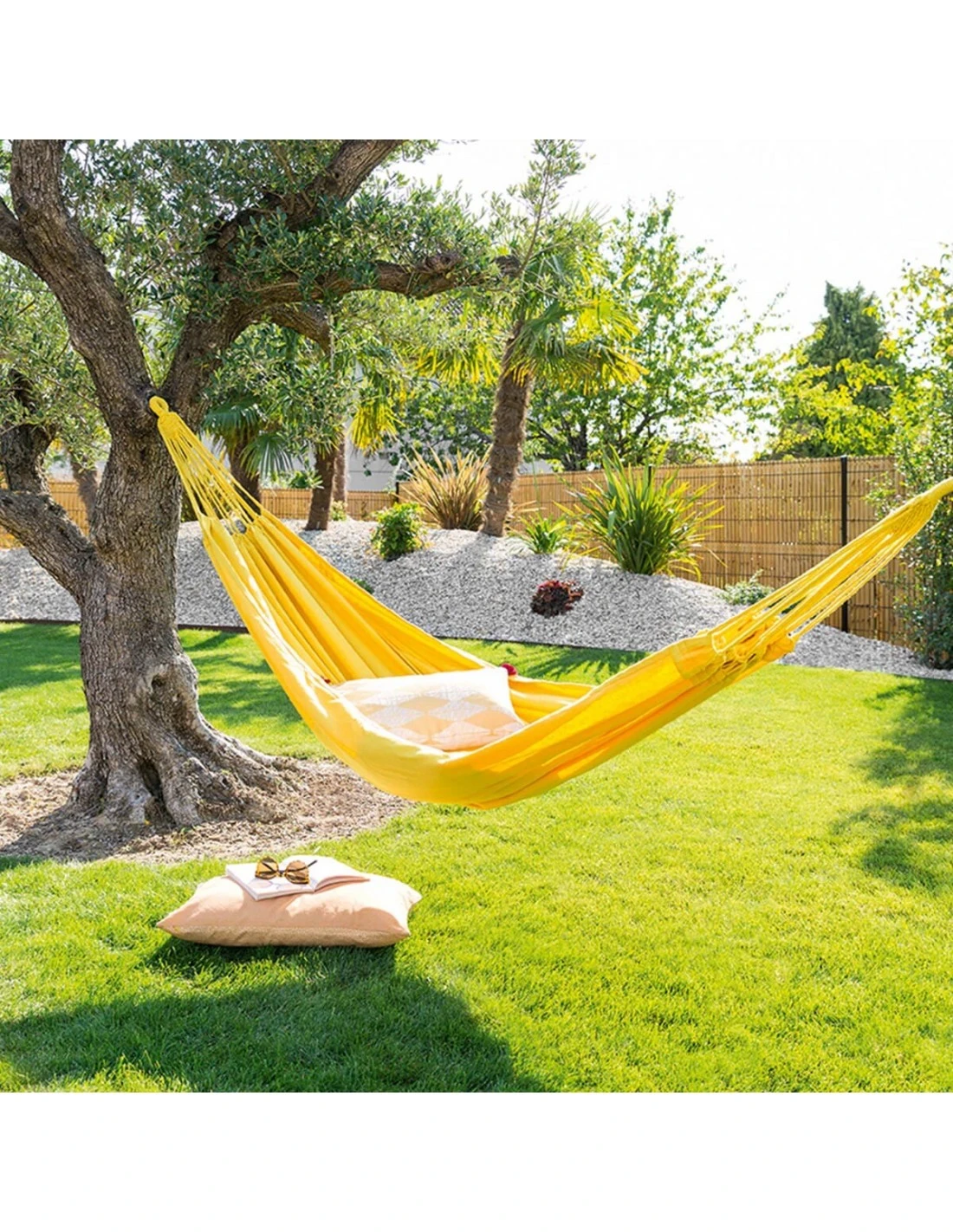 Hamac Yaqui Uni - L.200 X P.150 Cm - Framboise 2 Hamac Yaqui Uni - L.200 X P.150 Cm - Framboise – Image 2