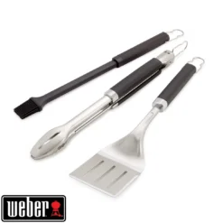 Kit De 3 Ustensiles Barbecue : Pince, Spatule Et Pinceau Weber -Verger Magique Soldes Boutique kit de 3 ustensiles pour grillades pince spatule et pinceau silicone 1