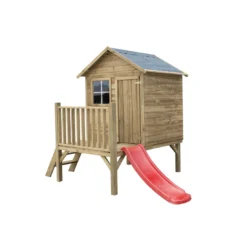 Maisonnette Charlotte Avec Toboggan Rouge