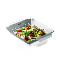 Panier à Légumes Deluxe - Acier Inoxydable, Carré - Weber -Verger Magique Soldes Boutique panier a legumes deluxe acier inoxydable carre weber 1