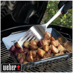 Panier à Légumes Deluxe - Acier Inoxydable, Carré - Weber -Verger Magique Soldes Boutique panier a legumes deluxe acier inoxydable carre weber 8