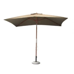 Parasol Bois 3 X 2 M Ouverture à Poulie - 3 Coloris - Taupe