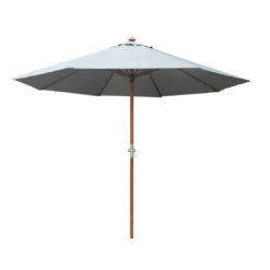 Parasol Bois Ø 3.5 M Ouverture à Manivelle 3 Coloris - Ecru