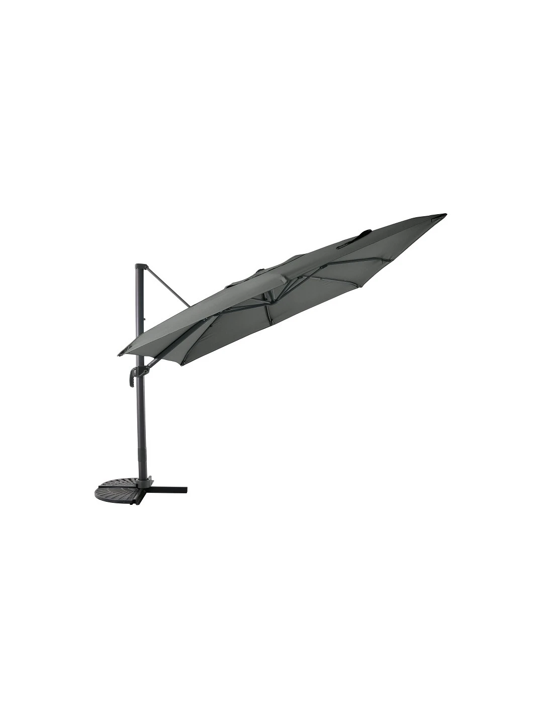 Parasol Déporté 3 X 3 M - Aluminium, Toile Polyester - Grey / Anthracite 1 Parasol Déporté 3 X 3 M - Aluminium, Toile Polyester - Grey / Anthracite
