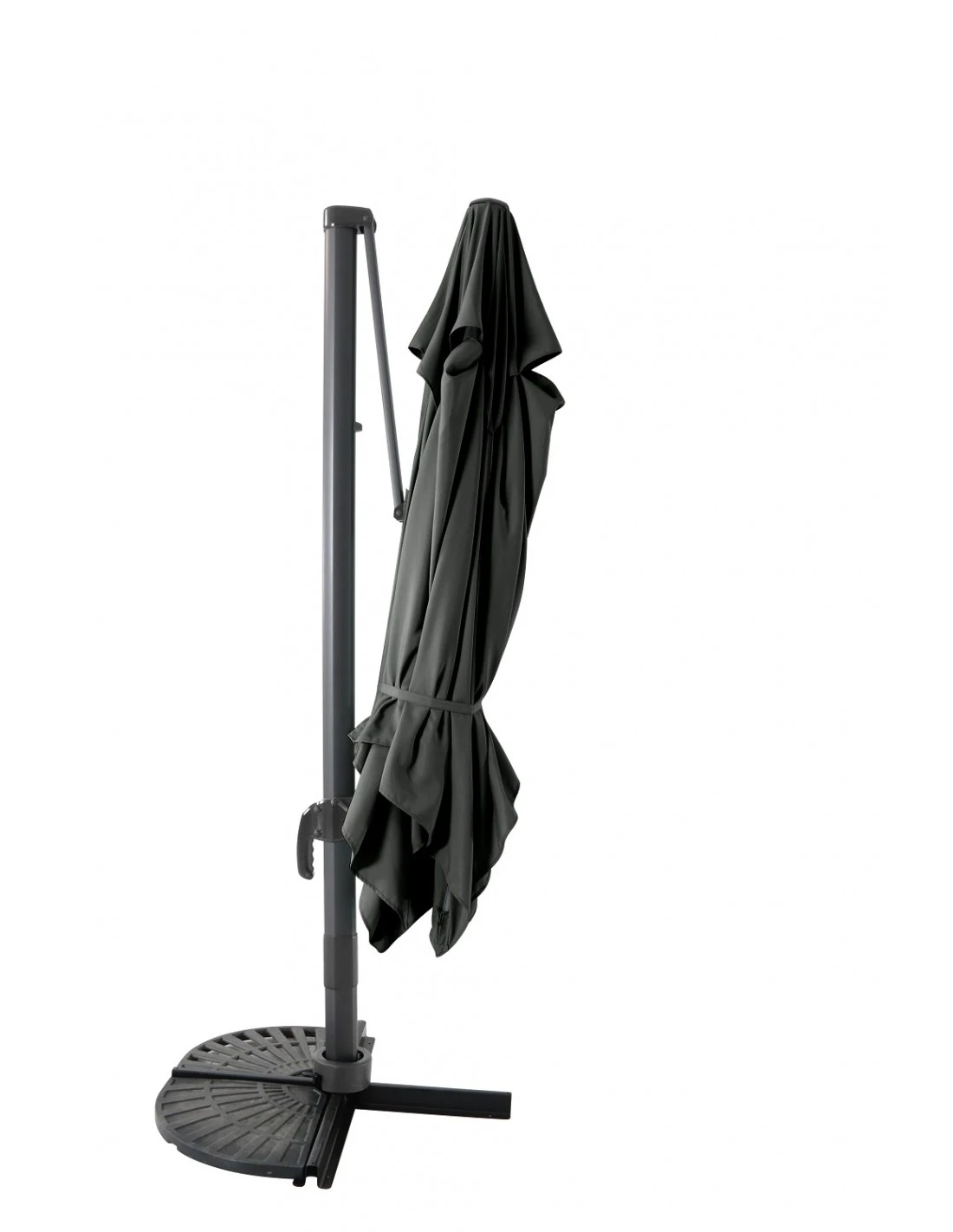 Parasol Déporté 3 X 3 M - Aluminium, Toile Polyester - Grey / Anthracite 2 Parasol Déporté 3 X 3 M - Aluminium, Toile Polyester - Grey / Anthracite – Image 2