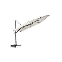 Parasol Déporté 3 X 3 M - Aluminium, Toile Polyester - Gris Clair