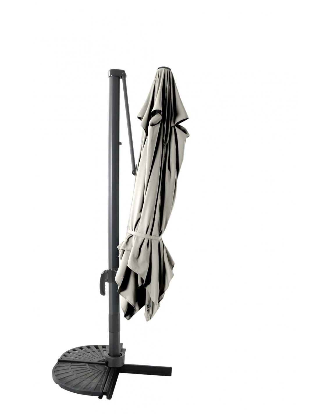 Parasol Déporté 3 X 3 M - Aluminium, Toile Polyester - Gris Clair 3 Parasol Déporté 3 X 3 M - Aluminium, Toile Polyester - Gris Clair – Image 3