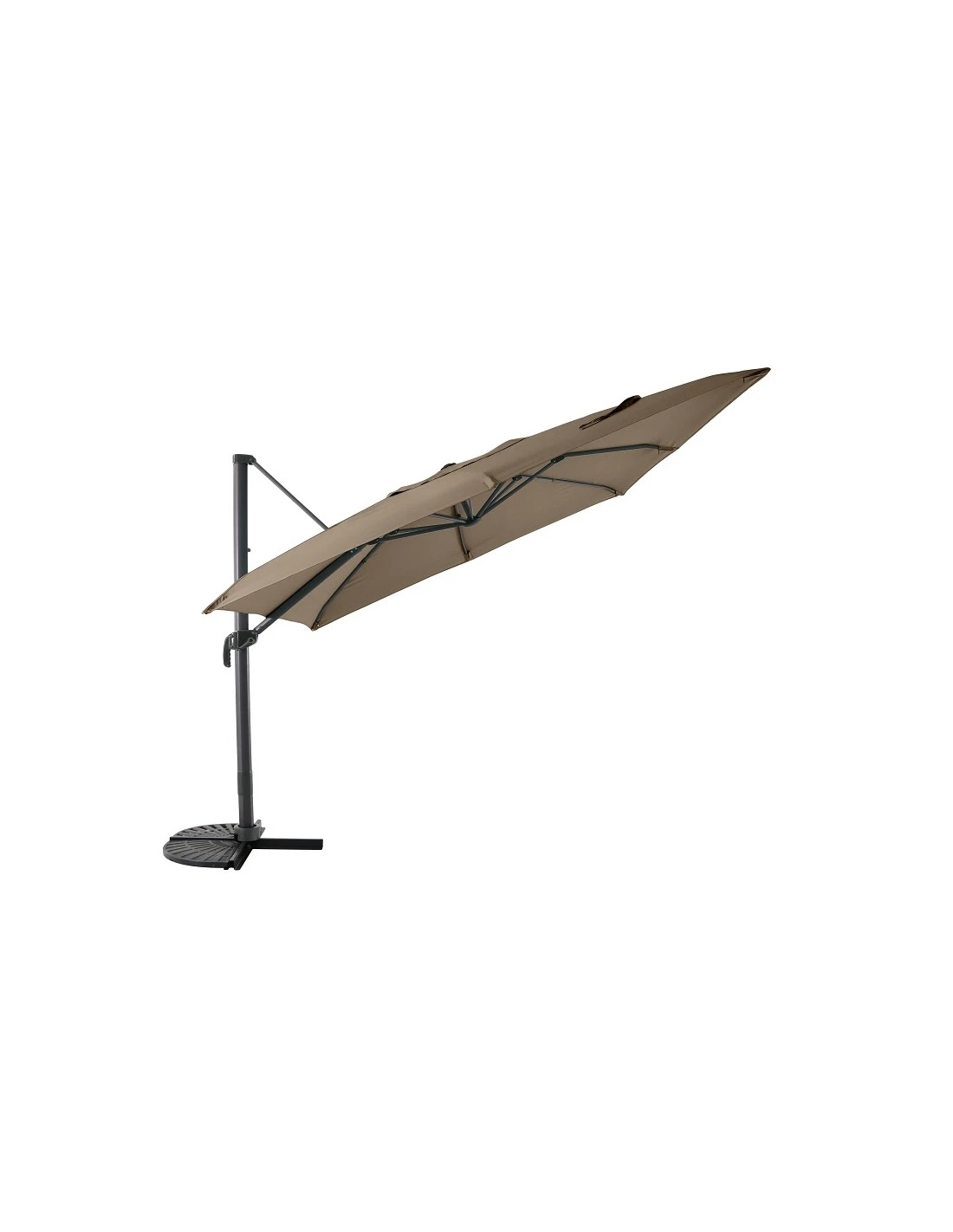 Parasol Déporté 3 X 3 M - Aluminium, Toile Polyester - Taupe 1 Parasol Déporté 3 X 3 M - Aluminium, Toile Polyester - Taupe