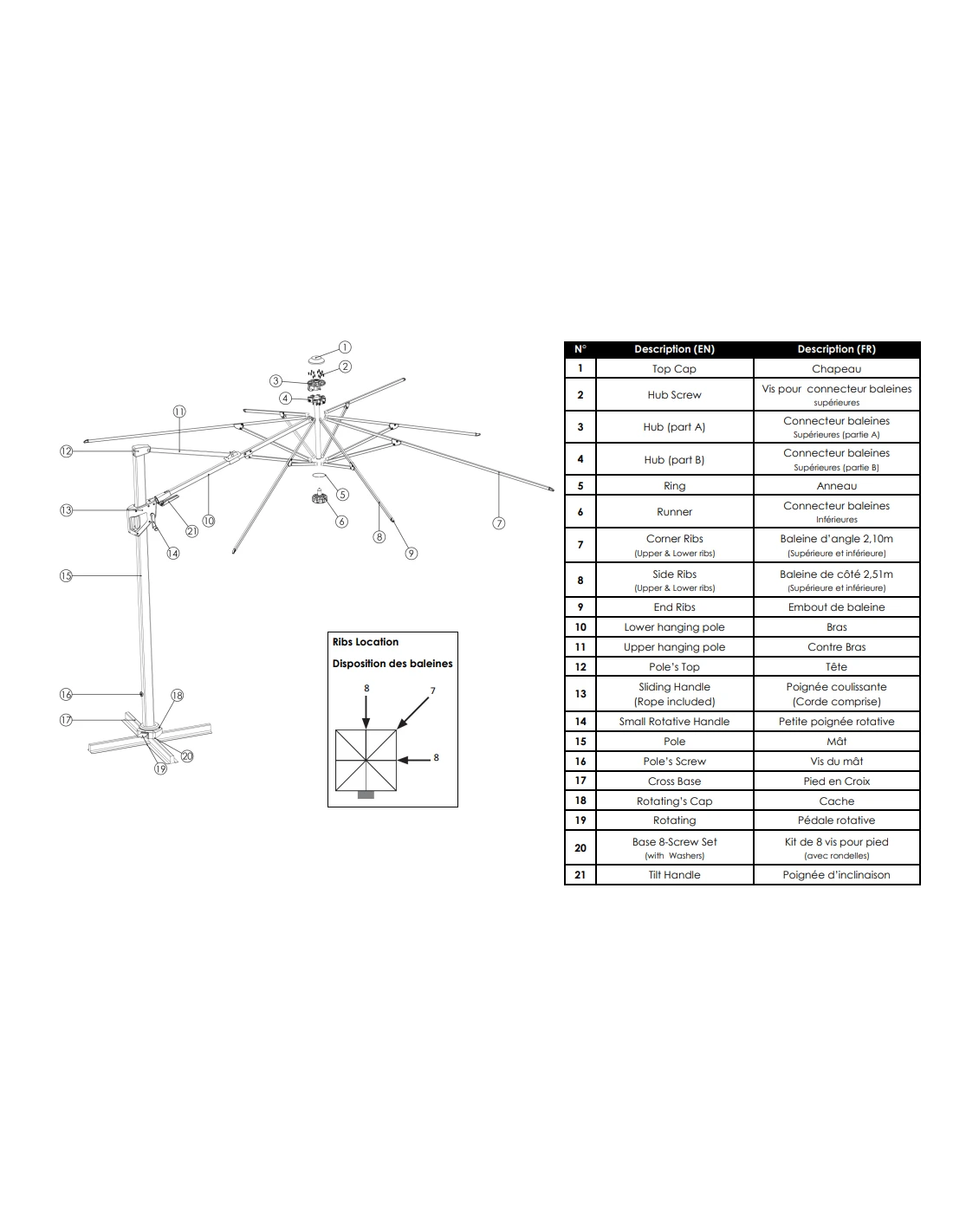 Parasol Déporté 3 X 3 M Elios Aluminium Toile Novasun 280gr/m² - Gris Chiné Clair 1 Parasol Déporté 3 X 3 M Elios Aluminium Toile Novasun 280gr/m² - Gris Chiné Clair