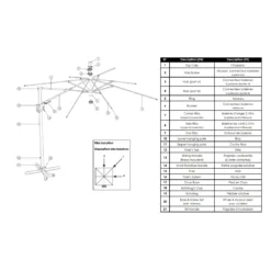 Parasol Déporté 3 X 3 M Elios Aluminium Toile Novasun 280gr/m² - Gris Chiné Clair 8 Parasol Déporté 3 X 3 M Elios Aluminium Toile Novasun 280gr/m² - Gris Chiné Clair -Verger Magique Soldes Boutique parasol deporte 3 x 3 m elios aluminium toile novasun 280grm 5