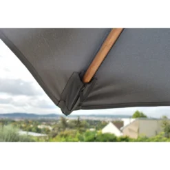 Parasol Déporté 3 X 3 M - Heat Transfert Effet Teck - Anthracite Chiné -Verger Magique Soldes Boutique parasol deporte 3 x 3 m heat transfert effet teck 4