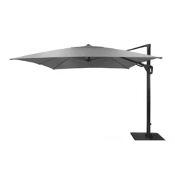 Parasol Déporté 3 X 3 M Orientable Elios Aluminium Et Toile Novasun Gris Chiné Clair