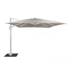 Parasol Déporté 3 X 3 M Orientable Elios Aluminium Mât Blanc Toile Sunbrella - Birch