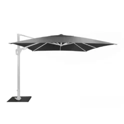 Parasol Déporté 3 X 3 M Orientable Elios Aluminium Mât Blanc Toile Sunbrella - Graphite