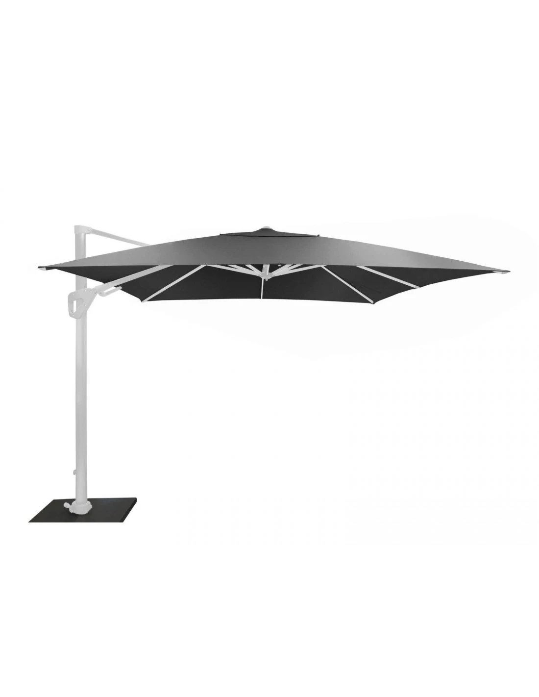Parasol Déporté 3 X 3 M Orientable Elios Aluminium Mât Blanc Toile Sunbrella - Graphite 1 Parasol Déporté 3 X 3 M Orientable Elios Aluminium Mât Blanc Toile Sunbrella - Graphite