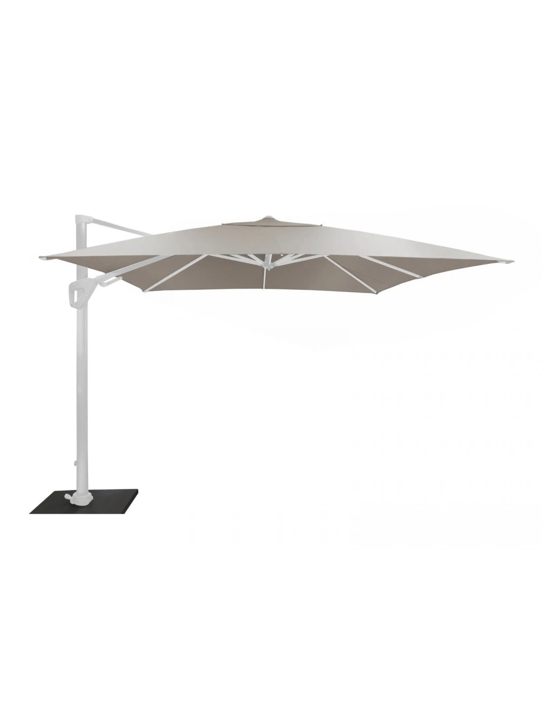 Parasol Déporté 3 X 3 M Orientable Elios Aluminium Mât Blanc Toile Sunbrella - Birch 1 Parasol Déporté 3 X 3 M Orientable Elios Aluminium Mât Blanc Toile Sunbrella - Birch