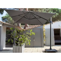 Parasol Déporté 3 X 4 M NH20 Inclinable Et Rotatif -Taupe