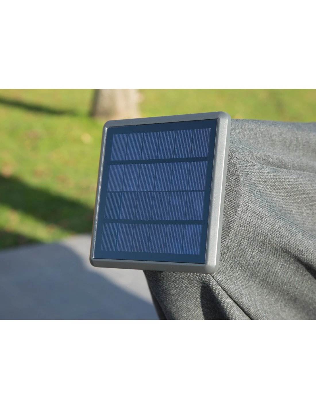 Parasol Déporté 3x3 M Elios Full LED Gris Chiné Clair 3 Parasol Déporté 3x3 M Elios Full LED Gris Chiné Clair – Image 3