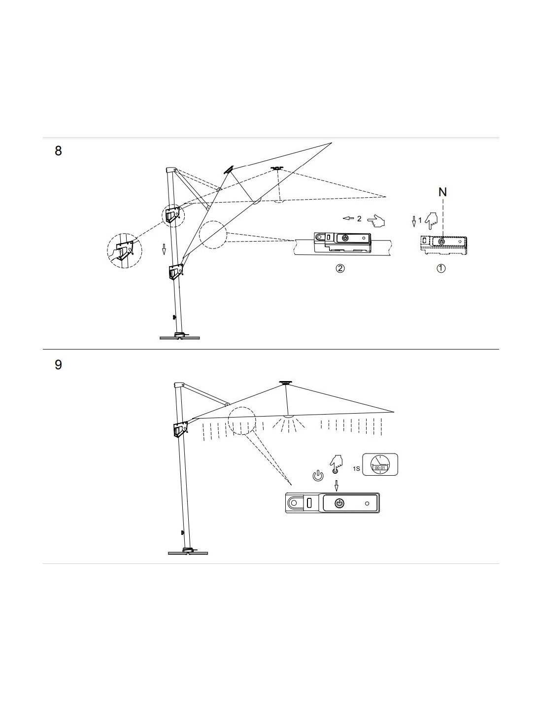 Parasol Déporté 3x3 M Elios Full LED Gris Chiné Foncé 9 Parasol Déporté 3x3 M Elios Full LED Gris Chiné Foncé – Image 9
