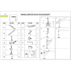 Parasol Déporté 3x4 M Elios Aluminium Gris Chiné Clair 6 Parasol Déporté 3x4 M Elios Aluminium Gris Chiné Clair -Verger Magique Soldes Boutique parasol deporte 3x4 m elios aluminium coloris au choix oceo 3