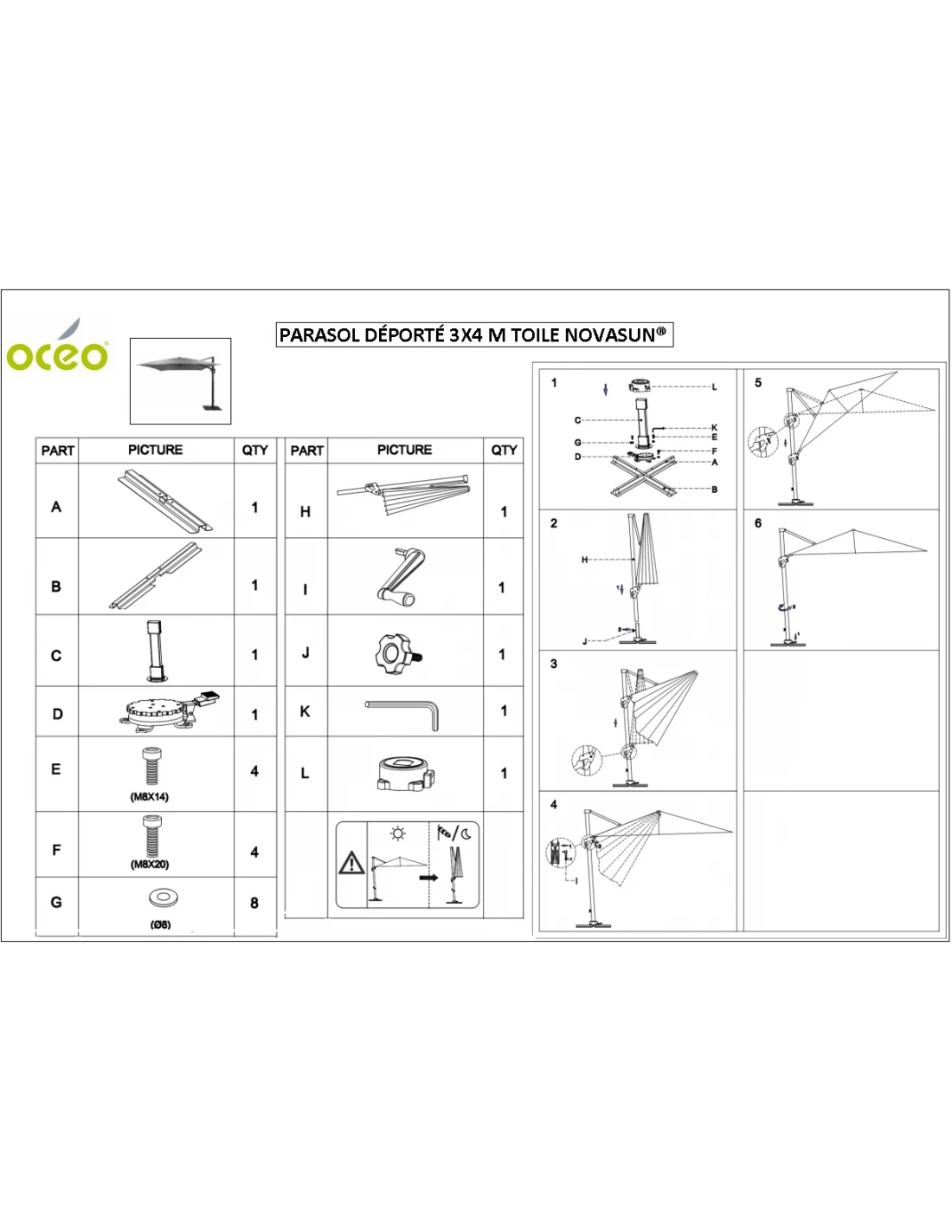 Parasol Déporté 3x4 M Elios Aluminium Gris Chiné Clair 3 Parasol Déporté 3x4 M Elios Aluminium Gris Chiné Clair – Image 3