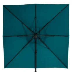 Parasol Déporté Carré Eléa 3 X 3 M - Toile Polyester 250g/m² - Bleu Canard -Verger Magique Soldes Boutique parasol deporte carre elea 3 x 3 m toile polyester 250gm bleu canard 2