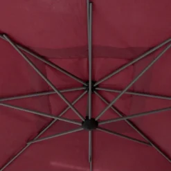 Parasol Déporté Carré Manoa 2.5x2.5 M - Acier Et Polyester - Bordeaux -Verger Magique Soldes Boutique parasol deporte carre manoa 25x25 m acier et polyester bordeaux 2