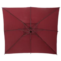 Parasol Déporté Carré Manoa 2.5x2.5 M - Acier Et Polyester - Bordeaux -Verger Magique Soldes Boutique parasol deporte carre manoa 25x25 m acier et polyester bordeaux 3