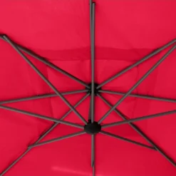 Parasol Déporté Carré Manoa 2.5x2.5 M - Acier Et Polyester - Bordeaux -Verger Magique Soldes Boutique parasol deporte carre manoa 25x25 m acier et polyester bordeaux 5