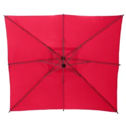 Parasol Déporté Carré Manoa 2.5x2.5 M - Acier Et Polyester - Bordeaux -Verger Magique Soldes Boutique parasol deporte carre manoa 25x25 m acier et polyester bordeaux 6