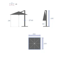 Parasol Déporté Carré Manoa 2.5x2.5 M - Acier Et Polyester - Moutarde 9 Parasol Déporté Carré Manoa 2.5x2.5 M - Acier Et Polyester - Moutarde -Verger Magique Soldes Boutique parasol deporte carre manoa 25x25 m acier et polyester moutarde 4