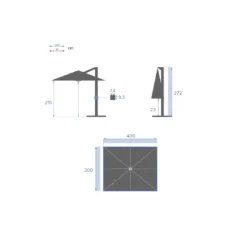 Parasol Déporté Éléa 3 X 4 M - Ardoise -Verger Magique Soldes Boutique parasol deporte elea 3 x 4 m ardoise 6