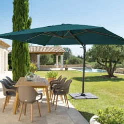 Parasol Déporté Éléa 3 X 4 M - Graphite / Bleu Canard 10 Parasol Déporté Éléa 3 X 4 M - Graphite / Bleu Canard -Verger Magique Soldes Boutique parasol deporte elea 3 x 4 m graphite bleu canard 4