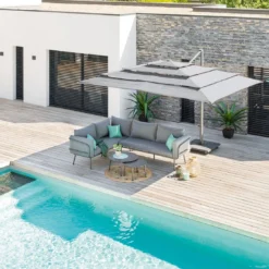 Parasol Déporté Eléa 3 X 4 M Multi-toiles Ardoise -Verger Magique Soldes Boutique parasol deporte elea 3 x 4 m multi toiles ardoise 7