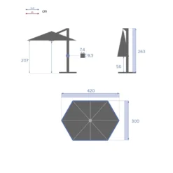 Parasol Déporté Eléa 4,2 X 3 M Hexagonal - Aluminium Et Toile Oléfine - Anthracite 23 Parasol Déporté Eléa 4,2 X 3 M Hexagonal - Aluminium Et Toile Oléfine - Anthracite -Verger Magique Soldes Boutique parasol deporte elea 42 x 3 m hexagonal aluminium et toile olefine anthracite 11