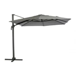 Parasol Déporté Eléa 4,2 X 3 M Hexagonal - Aluminium Et Toile Oléfine - Anthracite