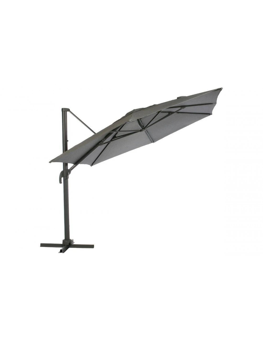 Parasol Déporté Eléa 4,2 X 3 M Hexagonal - Aluminium Et Toile Oléfine - Anthracite 4 Parasol Déporté Eléa 4,2 X 3 M Hexagonal - Aluminium Et Toile Oléfine - Anthracite – Image 4