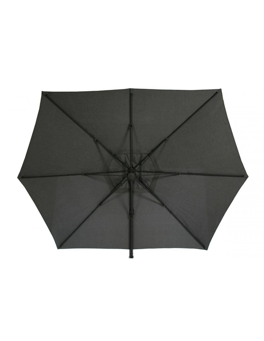 Parasol Déporté Eléa 4,2 X 3 M Hexagonal - Aluminium Et Toile Oléfine - Anthracite 8 Parasol Déporté Eléa 4,2 X 3 M Hexagonal - Aluminium Et Toile Oléfine - Anthracite – Image 8