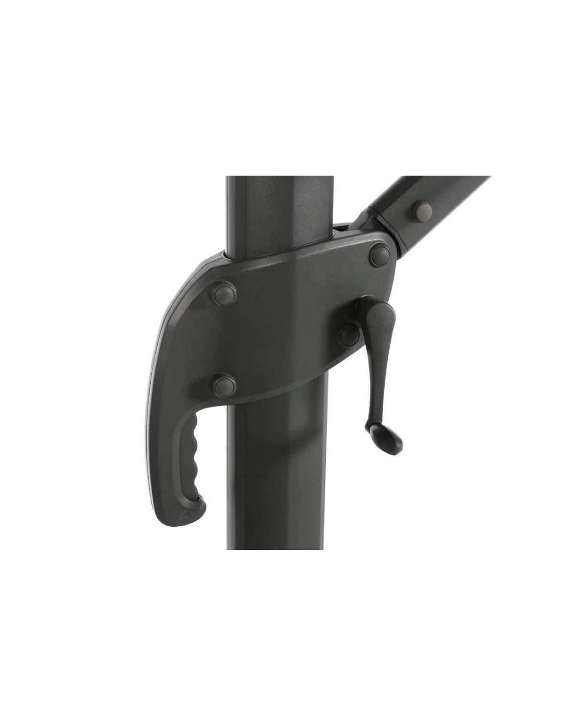 Parasol Déporté Eléa 4,2 X 3 M Hexagonal - Aluminium Et Toile Oléfine - Anthracite 9 Parasol Déporté Eléa 4,2 X 3 M Hexagonal - Aluminium Et Toile Oléfine - Anthracite – Image 9