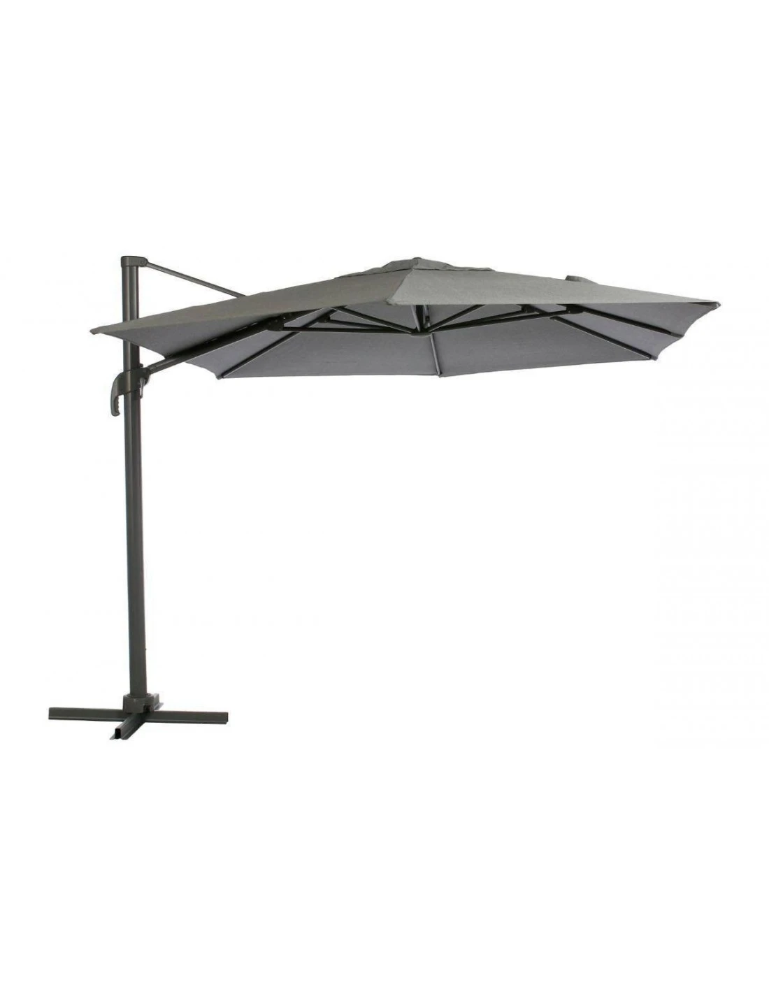 Parasol Déporté Eléa 4,2 X 3 M Hexagonal - Aluminium Et Toile Oléfine - Anthracite 1 Parasol Déporté Eléa 4,2 X 3 M Hexagonal - Aluminium Et Toile Oléfine - Anthracite