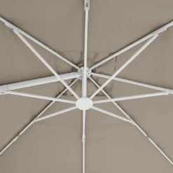 Parasol Déporté Eléa 4,2 X 3 M Hexagonal - Aluminium Et Toile Oléfine - Noisette -Verger Magique Soldes Boutique parasol deporte elea 42 x 3 m hexagonal aluminium et toile olefine noisette 2