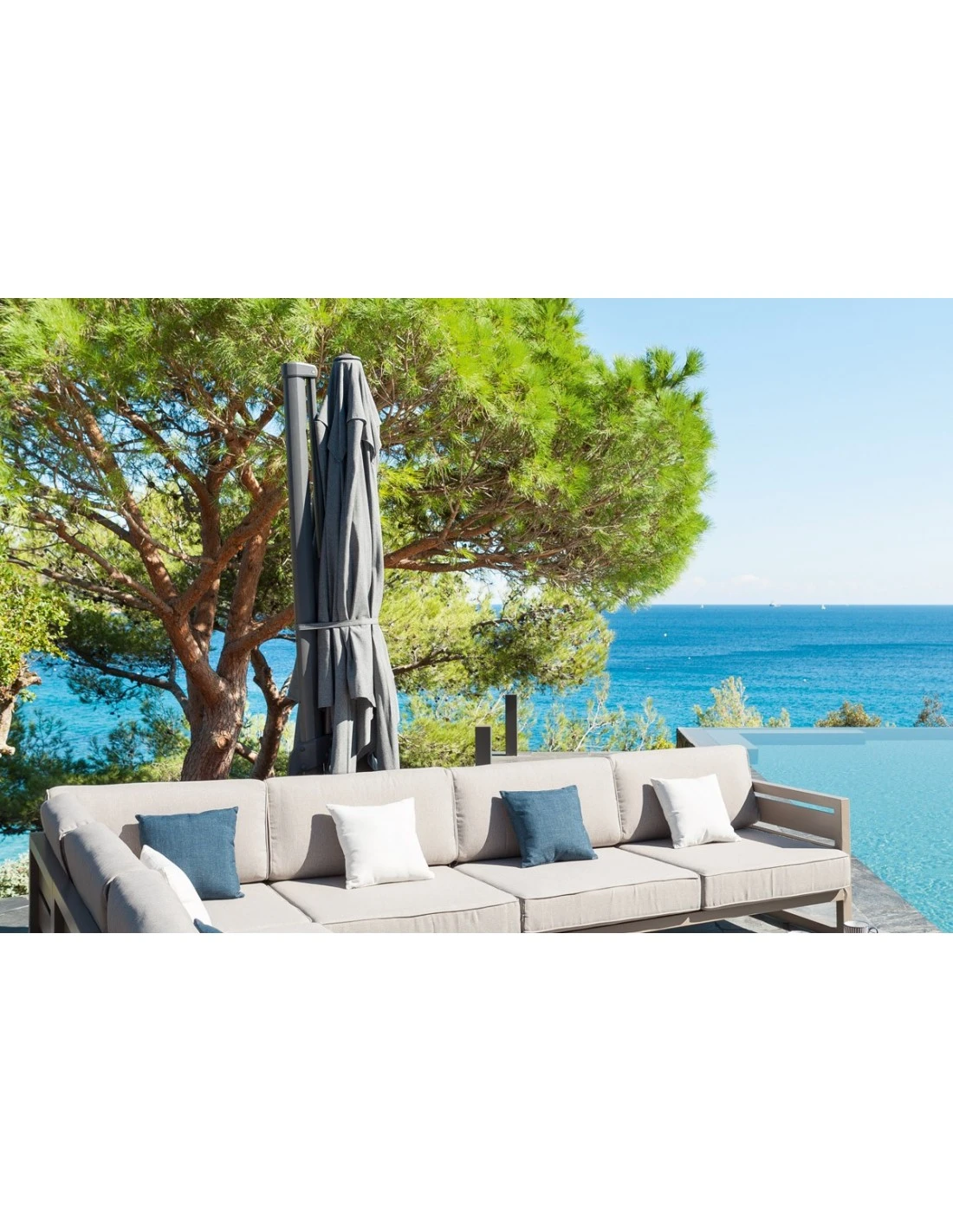 Parasol Déporté Eléa L.3 X P.4 M - Aluminium Et Toile Oléfine - Anthracite 3 Parasol Déporté Eléa L.3 X P.4 M - Aluminium Et Toile Oléfine - Anthracite – Image 3