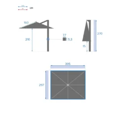 Parasol Déporté Équador 3x4 M - Ardoise -Verger Magique Soldes Boutique parasol deporte equador 3x4 m ardoise 7