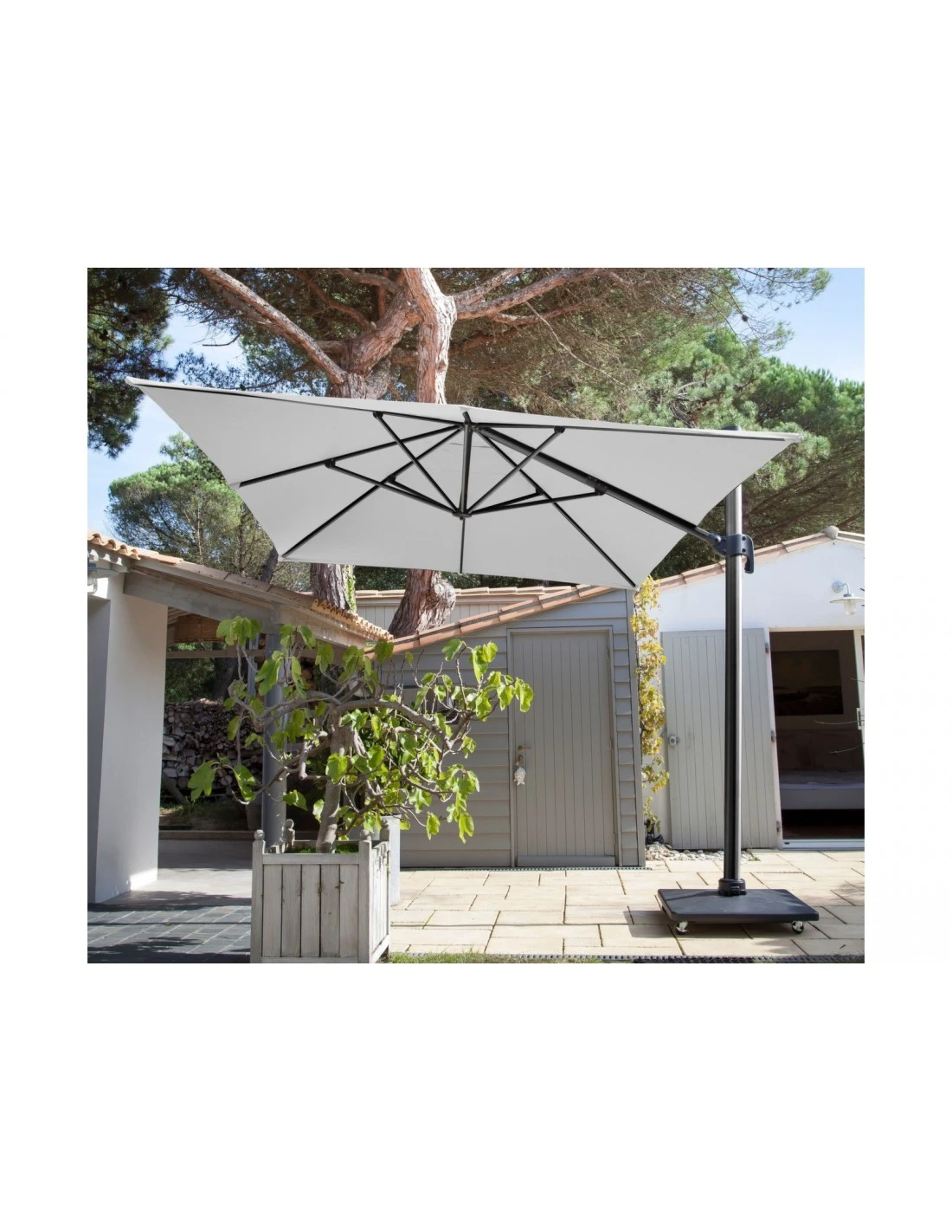 Parasol Déporté 3 X 4 M NH20 Inclinable Et Rotatif - Bleu 2 Parasol Déporté 3 X 4 M NH20 Inclinable Et Rotatif - Bleu – Image 2