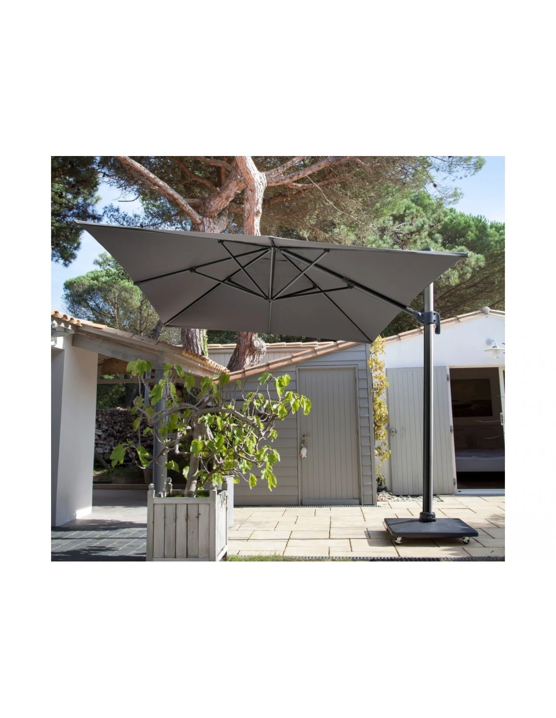Parasol Déporté 3 X 4 M NH20 Inclinable Et Rotatif - Bleu 4 Parasol Déporté 3 X 4 M NH20 Inclinable Et Rotatif - Bleu – Image 4