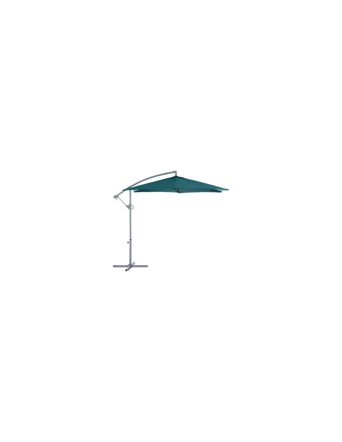 Parasol Déporté Janeiro Carré 2,5 X 2,5 M - Aluminium Et Toile Polyester - Bleu Canard 2 Parasol Déporté Janeiro Carré 2,5 X 2,5 M - Aluminium Et Toile Polyester - Bleu Canard – Image 2