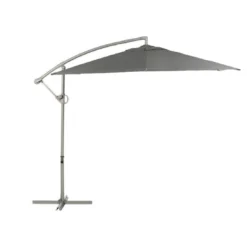 Parasol Déporté Janeiro Carré 2,5 X 2,5 M - Aluminium Et Toile Polyester - Gris Cendré