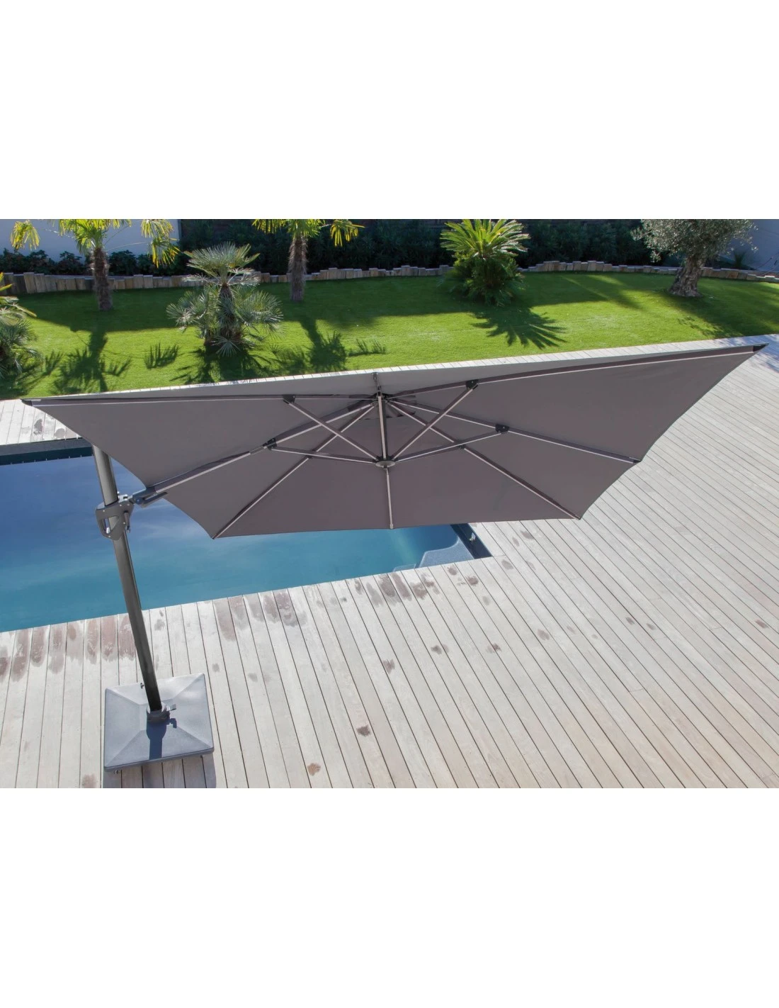 Parasol Déporté NH20 3x3 M En Aluminium Orientable, Inclinable Et Rotatif - Taupe 2 Parasol Déporté NH20 3x3 M En Aluminium Orientable, Inclinable Et Rotatif - Taupe – Image 2