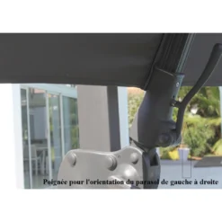 Parasol Déporté NH20 3x3 M En Aluminium Orientable, Inclinable Et Rotatif - Gris 8 Parasol Déporté NH20 3x3 M En Aluminium Orientable, Inclinable Et Rotatif - Gris -Verger Magique Soldes Boutique parasol deporte nh 3x3 m orientable et inclinable proloisirs 20